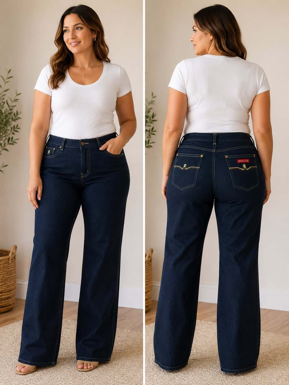 Vintage Braxton Stretch Jeans Women's Dark Wash Wide Leg HC0510LMGW